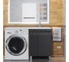 Мебель для ванной Uperwood Magenta 60 R под стиральную машину, напольная, черная, с дверцами
