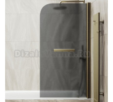 Шторка на ванну Maybahglass MGV-792-2 80x140, профиль бронза, стекло матовый графит