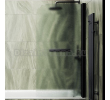Шторка на ванну Maybahglass MGV-793-6 80x140, профиль черный, стекло сатин