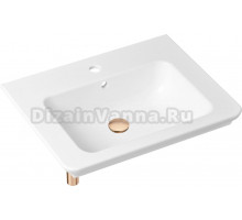 Раковина Lavinia Boho Bathroom Sink Slim 21520430 с сифоном и донным клапаном, розовое золото