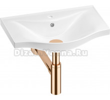 Раковина Wellsee Bisou 201001569 45, с сифоном, розовое золото