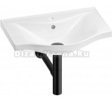 Раковина Wellsee Bisou 201001587 50, с сифоном, матовый черный