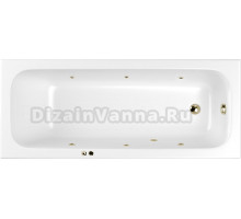 Акриловая ванна WHITECROSS Vibe 0105.170070.100.SOFT.BR 170x70 см, с гидромассажем, с каркасом, со сливом-переливом, с донным клапаном, фурнитура бронза