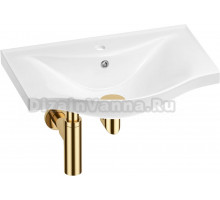 Раковина Wellsee Bisou 201001598 50, с сифоном, золото