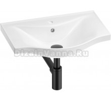 Раковина Wellsee Bisou 201001602 55, с сифоном, матовый черный