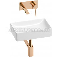 Комплект Wellsee Pure BY 201002554 С ВНУТРЕННЕЙ ЧАСТЬЮ, глянцевый белый, розовое золото, 4 в 1