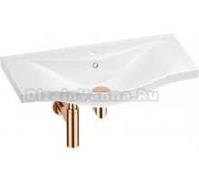 Раковина Wellsee Bisou 201001699 75, с сифоном, розовое золото