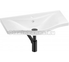 Раковина Wellsee Bisou 201001702 80, с сифоном, матовый черный