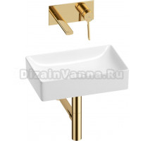 Комплект Wellsee Pure BY 201002568 С ВНУТРЕННЕЙ ЧАСТЬЮ, глянцевый белый, золото, 4 в 1