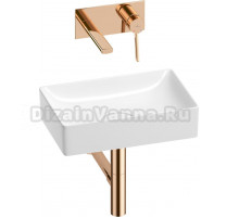 Комплект Wellsee Pure BY 201002569 С ВНУТРЕННЕЙ ЧАСТЬЮ, глянцевый белый, розовое золото, 4 в 1