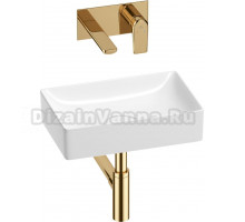 Комплект Wellsee Pure BY 201002578 С ВНУТРЕННЕЙ ЧАСТЬЮ, глянцевый белый, золото, 4 в 1