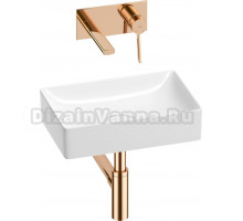 Комплект Wellsee Pure BY 201002584 С ВНУТРЕННЕЙ ЧАСТЬЮ, глянцевый белый, розовое золото, 4 в 1