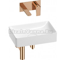 Комплект Wellsee Pure BY 201002594 С ВНУТРЕННЕЙ ЧАСТЬЮ, глянцевый белый, розовое золото, 4 в 1