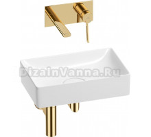 Комплект Wellsee Pure BY 201002598 С ВНУТРЕННЕЙ ЧАСТЬЮ, глянцевый белый, золото, 4 в 1