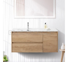 Тумба с раковиной BelBagno Kraft 100 L, 2 ящика, дверца, rovere nebrasca nature