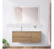 Мебель для ванной BelBagno Kraft 120 L, 2 ящика, дверца, rovere nebrasca nature