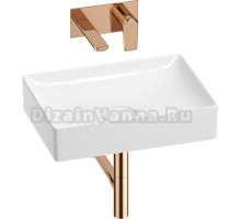 Комплект Wellsee Pure BY 201002654 С ВНУТРЕННЕЙ ЧАСТЬЮ, глянцевый белый, розовое золото, 4 в 1