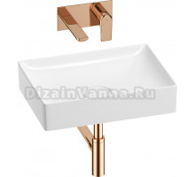 Комплект Wellsee Pure BY 201002674 С ВНУТРЕННЕЙ ЧАСТЬЮ, глянцевый белый, розовое золото, 4 в 1