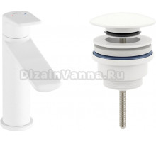 Смеситель Wellsee ICON! for life 201000005 с донным клапаном, белый матовый