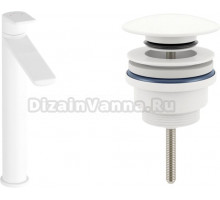 Смеситель Wellsee ICON! for life 201000015 с донным клапаном, белый матовый