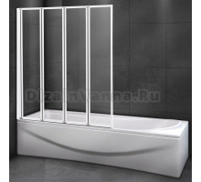 Шторка на ванну Cezares Relax V-4-100/140-C-Bi стекло прозрачное