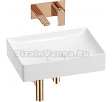 Комплект Wellsee Pure BY 201002694 С ВНУТРЕННЕЙ ЧАСТЬЮ, глянцевый белый, розовое золото, 4 в 1