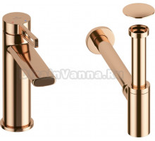 Комплект для раковины Wellsee ONCE! and forever 201000029 с сифоном и донным клапаном, розовое золото