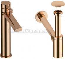 Комплект для раковины Wellsee ONCE! and forever 201000039 с сифоном и донным клапаном, розовое золото