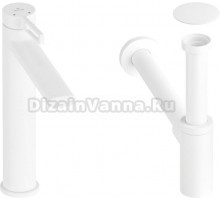 Комплект для раковины Wellsee ONCE! and forever 201000040 с сифоном и донным клапаном, белый матовый