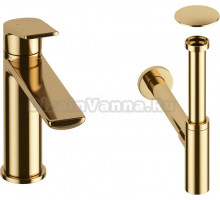 Комплект для раковины Wellsee ICON! for life 201000083 с сифоном и донным клапаном, золото