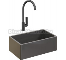 Комплект Мойка кухонная Domaci Сиена 50276-112 антрацит + Смеситель STWORKI HWX5015-P01BK