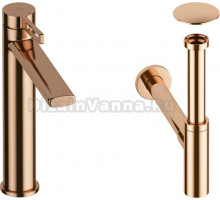 Комплект для раковины Wellsee ONCE! and forever 201000099 с сифоном и донным клапаном, розовое золото