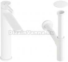 Комплект для раковины Wellsee ONCE! and forever 201000100 с сифоном и донным клапаном, белый матовый