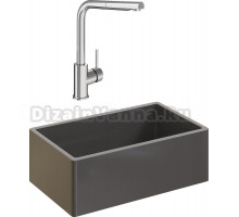 Комплект Мойка кухонная Domaci Сиена 50276-112 антрацит + Смеситель STWORKI HDN1309XH
