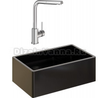 Комплект Мойка кухонная Domaci Сиена 50276-110 черная матовая + Смеситель STWORKI HDN1309XH