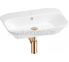 Раковина Wellsee Éclatant 201001729 80, с сифоном, розовое золото