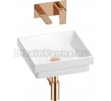 Комплект Wellsee Doux 201002189 С ВНУТРЕННЕЙ ЧАСТЬЮ, белый глянцевый, розовое золото, 4 в 1