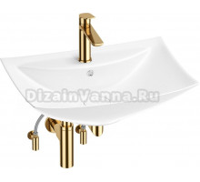 Комплект Wellsee Cerulean 201004718 глянцевый белый, золото, 5 в 1