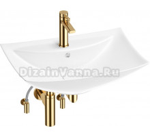 Комплект Wellsee Cerulean 201004723 глянцевый белый, золото, 5 в 1