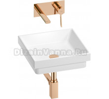 Комплект Wellsee Doux 201002214 С ВНУТРЕННЕЙ ЧАСТЬЮ, белый глянцевый, розовое золото, 4 в 1