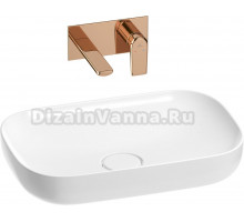 Комплект Wellsee Croquis 201000584 С ВНУТРЕННЕЙ ЧАСТЬЮ, глянцевый белый, розовое золото, 2 в 1