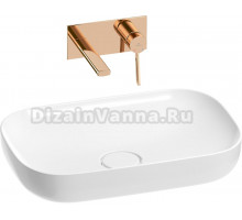 Комплект Wellsee Croquis 201000589 С ВНУТРЕННЕЙ ЧАСТЬЮ, глянцевый белый, розовое золото, 2 в 1