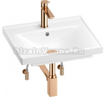 Комплект Wellsee FreeDom 201004789 глянцевый белый, розовое золото, 5 в 1