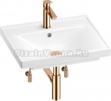 Комплект Wellsee FreeDom 201004859 глянцевый белый, розовое золото, 5 в 1