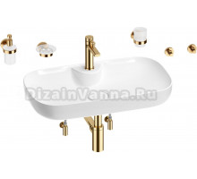 Комплект Wellsee Croquis 2.0 201005883 белый глянцевый, золото, 9 в 1