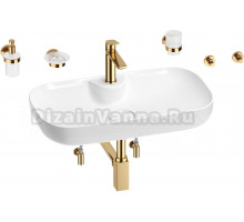 Комплект Wellsee Croquis 2.0 201005888 белый глянцевый, золото, 9 в 1