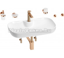 Комплект Wellsee Croquis 2.0 201005889 белый глянцевый, розовое золото, 9 в 1