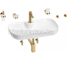 Комплект Wellsee Croquis 2.0 201005893 белый глянцевый, золото, 9 в 1