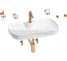 Комплект Wellsee Croquis 2.0 201005894 белый глянцевый, розовое золото, 9 в 1