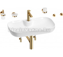 Комплект Wellsee Croquis 2.0 201005898 белый глянцевый, золото, 9 в 1